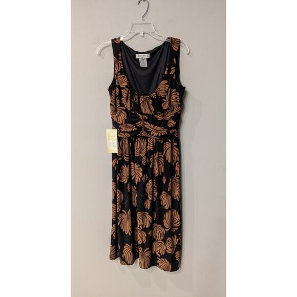 Nine West Empire Waist Size 14 Brown & Black Stretchy Dress NWT - Picture 1 of 4